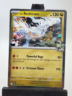 N's Reshiram Holo Pokemon Prize Pack Series 8 Promo Pokemon Card NM/LP Stamp - Image 1