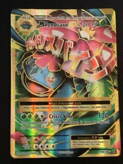 M Venusaur EX 100/108 Evolutions NM Full Art Ultra Rare Holo Pokemon Card TCG - Image 1