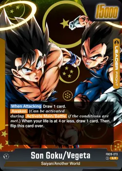 FB09-073 Son Goku / Vegeta Custom Leader Card - Dragon Ball Fusion World - Orica - Image 1