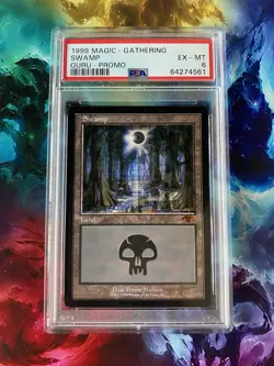 Magic: The Gathering Swamp Guru Promo 1999 PSA 6 - Image 1