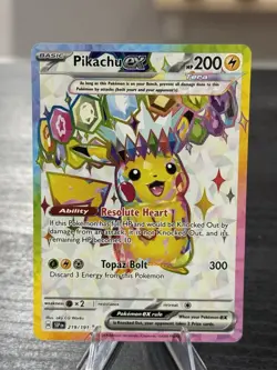 Pokemon Pikachu ex 219/191 Full Art Promo Tera Holo SVP: Surging Sparks TCG Card - Image 1
