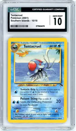 Pokemon Tentacruel #10 Southern Islands CGC 10 Gem Mint - Image 1