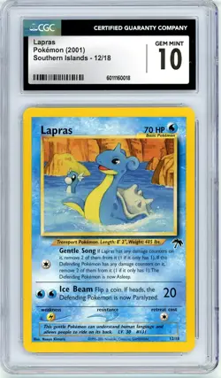 Pokemon Lapras #12 Southern Islands CGC 10 Gem Mint - Image 1