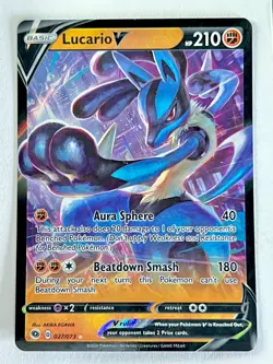 Lucario V 027/073 Ultra Rare Champion’s Path - SWSH Pokemon TCG - Near Mint NM - Image 1