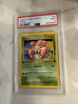 1999 Pokemon Jungle Paras 1st Edition No. 59 PSA 9 - Image 1