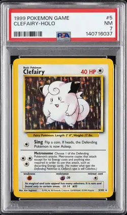 1999 POKEMON GAME #5 CLEFAIRY-HOLO PSA 7 - Image 1