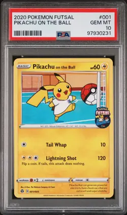 2020 Pokemon Futsal #001 Pikachu On The Ball PSA 10 GEM MINT - Image 1