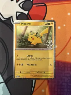 2023 Pokemon Gaming SV 151 - MEW EN Pikachu Cosmos Holo #025/165 HOLIDAY STAMP - Image 1