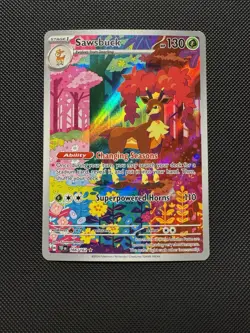 Pokemon TCG Sawsbuck 166/162 Sv05: Temporal Forces Illustration Rare Near Mint - Image 1