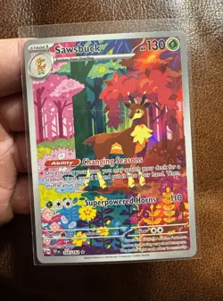 Pokemon TCG Sawsbuck 166/162 Sv05: Temporal Forces Illustration Rare Near Mint - Image 3