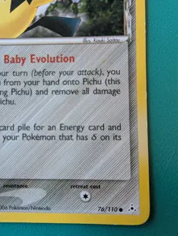 2006 Common Pokemon EX Holon Phantoms Pichu (Delta Species) Regular 76/110 MP - Image 4