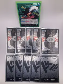 OPTCG: GREEN DRACULE MIHAWK FULL DECK 60 CARD NEAR MINT SLEEVED TOURNAMENT READY - Image 1