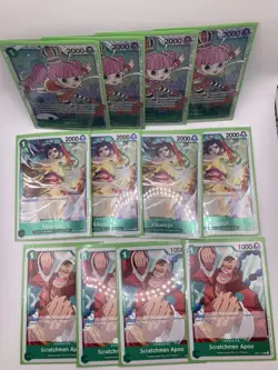OPTCG: GREEN DRACULE MIHAWK FULL DECK 60 CARD NEAR MINT SLEEVED TOURNAMENT READY - Image 5