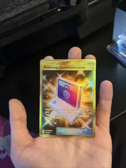 Pokemon Communication Gold Secret Rare Holo Card 196/181 Team Up 2019 - Image 1