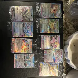 Pokemon TCG Prismatic Evolutions Eevee GX, Leafeon GX & More Holo Lot 10 Cards - Image 1