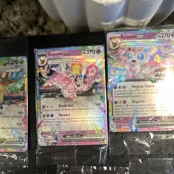 Pokemon TCG Prismatic Evolutions Eevee GX, Leafeon GX & More Holo Lot 10 Cards - Image 4