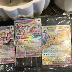 Pokemon TCG Prismatic Evolutions Eevee GX, Leafeon GX & More Holo Lot 10 Cards - Image 5
