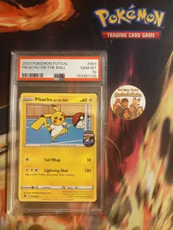 PSA 10 Pikachu On The Ball 001/005 Futsal Promo Pokemon Card - New Cert - Image 1