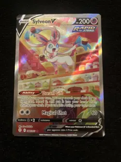 Pokemon Sylveon v TCG Evolving Skies Holo Ultra Rare Alternate Art Card 184/203 - Image 1