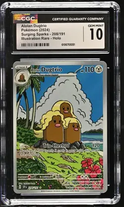 ALOLAN DUGTRIO Surging Sparks Illustration Rare #208 CGC 10 Pokemon - Image 1