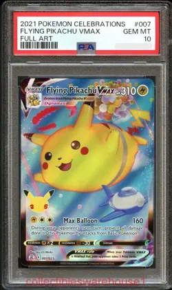 Pokemon Celebrations Flying Pikachu VMAX 007 PSA 10 - Image 1