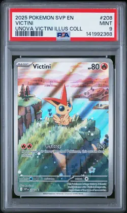 2025 POKEMON SVP EN-SV BLACK STAR PROMO #208 VICTINI PSA 9 - Image 1