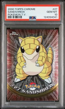 2000 TOPPS CHROME POKEMON T.V. #27 SANDSHREW PSA 10 - Image 1