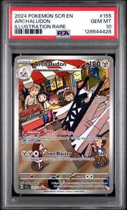 2024 POKEMON SCR EN-STELLAR CROWN ILLUSTRATION RARE #155 ARCHALUDON PSA 10 - Image 1