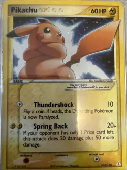 Pikachu Gold Star Holo Rare 104/110 Holon Phantoms Gold Star Pokemon Card PSA 3 - Image 4