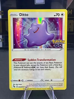 Pokemon TCG Ditto Card 053/078 2022 Pokemon Go Stamped Rare Holo - Image 1