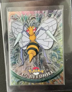 Pokemon Beedrill #15 Topps Chrome Trading Cards Series 1 NM/MINT Vintage 2000 - Image 1