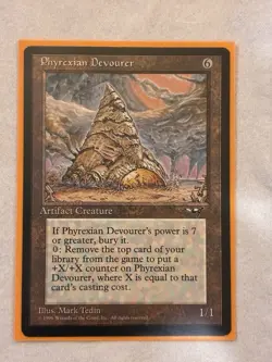 Magic: The Gathering Phyrexian Devourer Artifact Creature Card 1996 Mark Tedin - Image 3