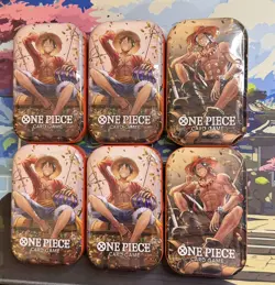 One Piece Card Game Tin Pack Set Vol 2 Factory Sealed New - Lot of 6 - Image 1