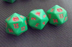 LOT OF 3 RAPHAEL TEENAGE MUTNT NINJA TURLES D20 DIE SPINEDOWN MTG PRERELEASE - Image 1