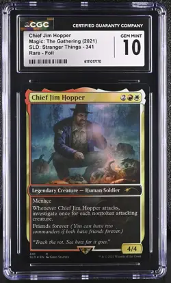 CHIEF JIM HOPPER Secret Lair Foil Rare CGC 10 MTG Stranger Things [Nostalgium] - Image 1