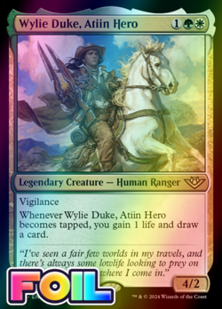 x1 Wylie Duke, Atiin Hero OTJ MTG 239 FOIL RARE M/NM 1x - Image 1