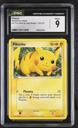 CGC 9 MINT Pikachu 2004 EX Fire Red & Leaf Green 74/112 Pokemon Card - Image 1