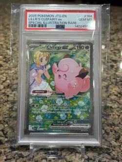 Pokemon TCG Lillie's Clefairy EX 184/159 Special Illustration Rare Card PSA 10 - Image 1