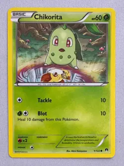 Chikorita 1/122 Common BREAKpoint Pokemon Near Mint - Image 1