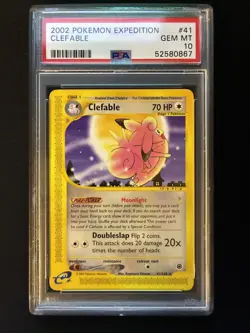 2002 PSA 10 Clefable #41 Rare Pokemon TCG Expedition Base Set Eseries Ereader - Image 1