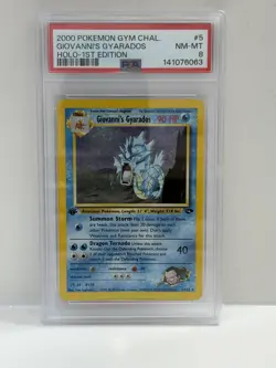 2000 POKEMON GYM CHALLENGE HOLO 1ST EDITION GIOVANNI'S GYARADOS 5 PSA 8 - Image 1