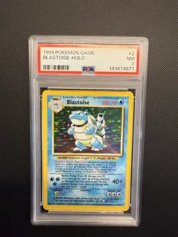 1999 POKEMON GAME #2 BLASTOISE-HOLO PSA 7 - Image 1