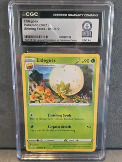 World record Pokemon Eldegoss Shining Fates Regular Uncommon 015/072 CGC 2021 - Image 1