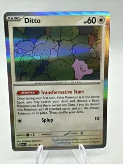 Pokemon TCG SV 151 Ditto Scarlet Violet #132/165 Holo Rare English NM+ - Image 1