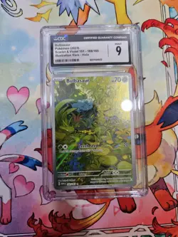 Pokemon Bulbasaur Scarlet Violet 151 Illustration Rare 166/165 CGC 9 Mint - Image 1