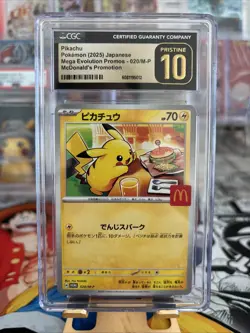 2025 POKEMON JPN MEGA EVOLUTION MCDONALDS PROMO #020/M-P PIKACHU CGC 10 PRISTINE - Image 1
