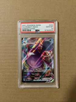 2021 Pokemon SWSH FA/Crobat Vmax Shining Fates #45 PSA 10 - Image 1