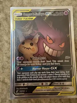 Pokemon Gengar & Mimikyu GX TAG TEAM Full Art Holo SM-Team Up 165/181 HP 240 - Image 3