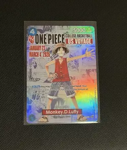 ONE PIECE Monkey.D.Luffy US College Basketball SEALED New Promo Card RUTGERS - Image 1