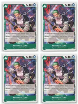 OP12-036 Roronoa Zoro Common Legacy of the Masters One Piece CCG x4 Playset NM - Image 1